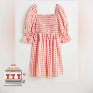 H&M new dress size Large color peach and white.